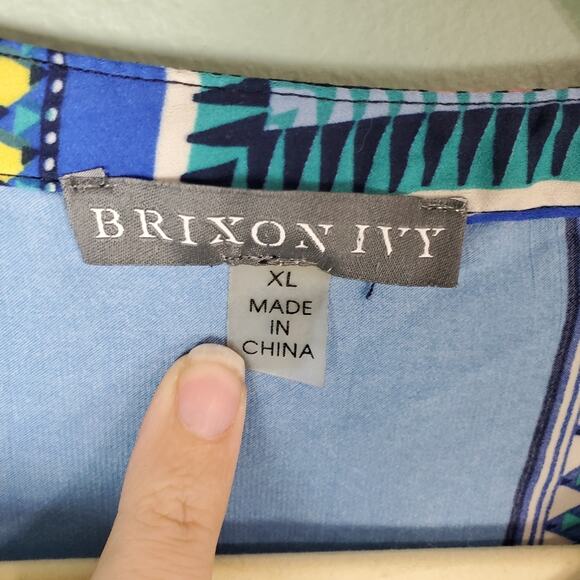 Brixon Ivy Fallon Mixed Geometric Print Sleeveless Blouse Size XL - Picture 3 of 6